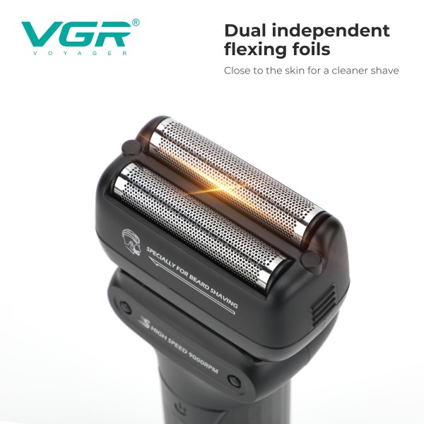 Электробритва VGR V-368 шейвер, двойное лезвие, LED Display, IPX6 