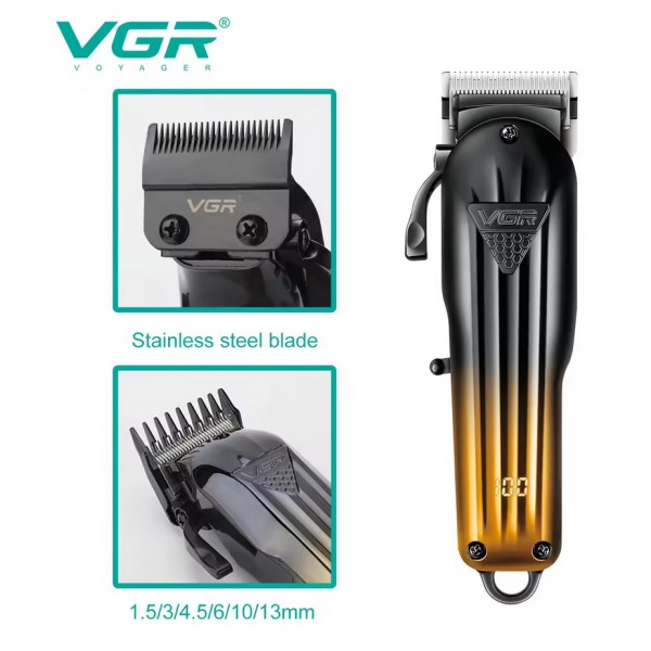 Комплект VGR 3 в 1 V-644 аккумуляторная машинка для стрижки (clipper), триммер и электробритва (шейвер) 