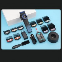 Акумуляторна машинка для стриження (clipper) VGR V-001 BLUE, 10 насадок, 9000 RPM, 4600 mAh, LED light, LED display
