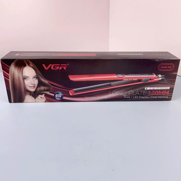 Плойка VGR V-518 RED, температура від 100 ° C до 230 ° C, керамічне покриття, LED display, 40 Вт