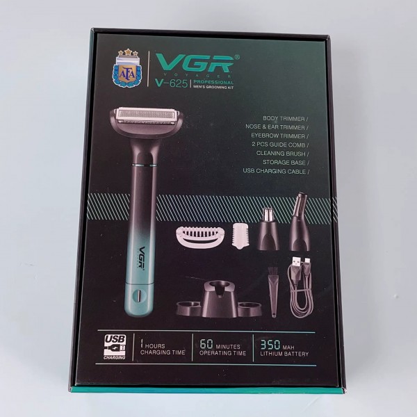 Набір VGR 3 в 1 V-625, 3 насадки (для носу, обличчя та тіла), IPX5