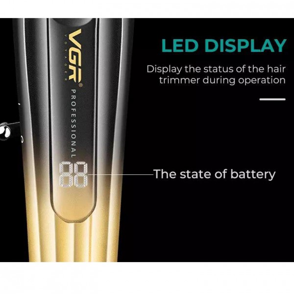 Триммер VGR V-935 GREEN, 5 насадок, 7000 RPM, LED display 
