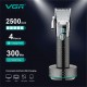Аккумуляторная машинка для стрижки (clipper) VGR V-682, 6 насадок, IPX7, LED display 