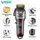 Аккумуляторная машинка для стрижки (clipper) VGR V-699 BLACK, 4 насадки, LED display 