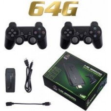 Игровая приставка беспроводная LITE GREEN HDMI 64GB M8/ 10000 игр/ 2 джойстика/ процессор game GB2