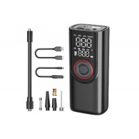 Портативний компресор ATJ-9566 80W, 2000mAh бездротовий універсальний насос із LED-дисплеєм, автостопом, підсвіткою