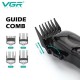 Професійна машинка для стрижки з USB VGR V-002 Pro Чорна + Зарядна підставка