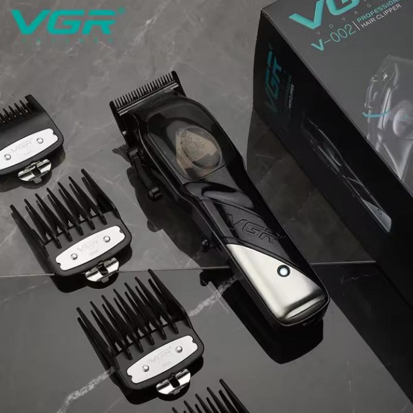 Профессиональная машинка для стрижки с USB VGR V-002 Pro Черная + Зарядная подставка