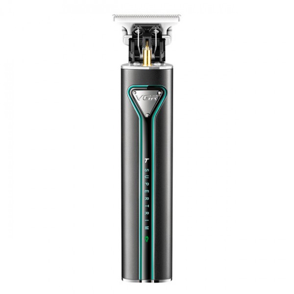 Тример для стрижки волосся на акумуляторі VGR V-009 GREEN, TURBO-режим, 4 насадки, LED індикація
