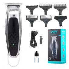 Тример для стрижки VGR V-093 SILVER, 6 насадок