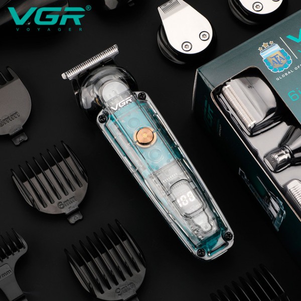 Набор для стрижки VGR 6 в 1 V-102, 14 насадок, LED дисплей.