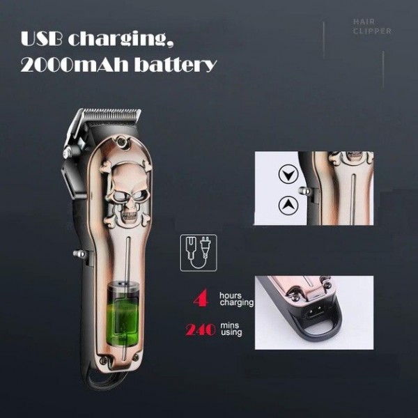 Машинка для стрижки волос и бороды аккумуляторная беспроводная Kemei LFJ KM-2618