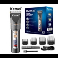 Аккумуляторная машинка для стрижки Kemei LFJ-KM-5073 с ЖК-дисплеем триммер 3 насадки