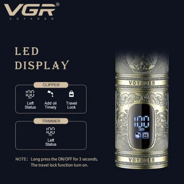 Профессиональный набор для стрижки волос VGR V-670 машинка для стрижки и триммер со сменными насадками.