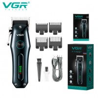 Акумуляторна машинка для стрижки VGR V-969, 4 насадки, індикатор заряду батареї