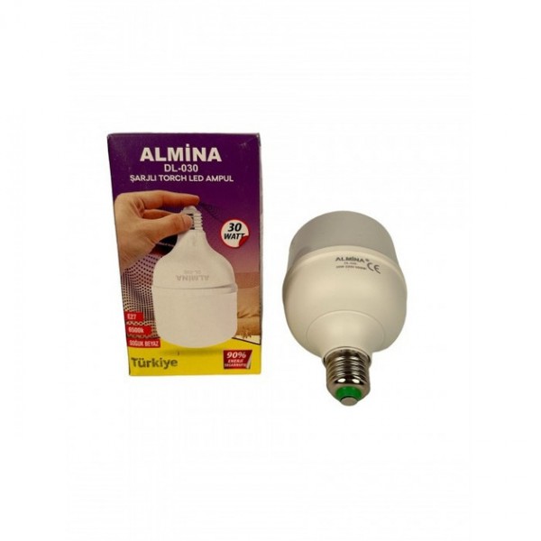 Фонарик-лампочка аккумуляторная для аварийного освещения ALMINA DL-030 30W