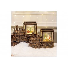 Новогодний LED светильник-декор "Снежный паровоз" с музыкой и снегопадом (HC-D013)