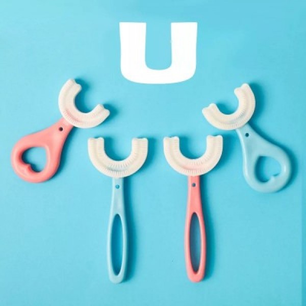 Детская зубная щетка мягкая U-образная (2-6, 6-12 лет) LK202209-68, Капа мягкая силиконовая на 360 градусов