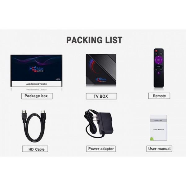 Смарт ТВ приставка H96 MAX H616 4/64 GB - Android 10 TV BOX 