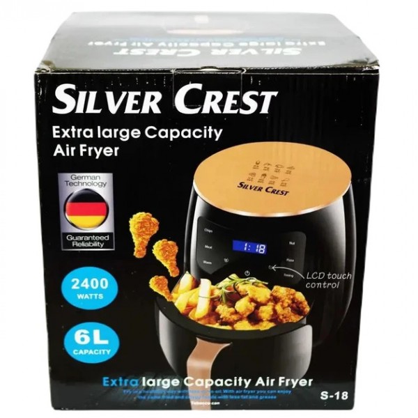 Аэрофритюрница Silver Crest S-18 сенсорная 6L 2400W антипригарное покрытие LED дисплей