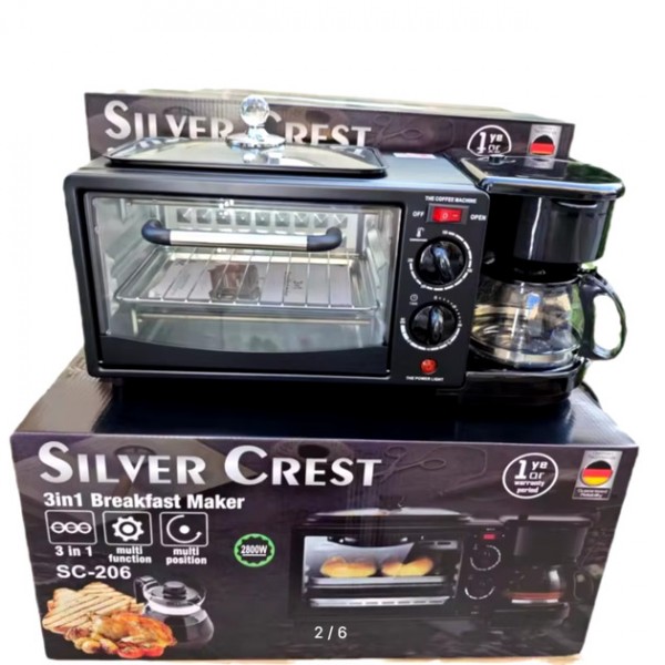 Электрическая машина для завтрака 3в1 SILVER CREST SC-206 2800 Вт печь кофеварка сковорода