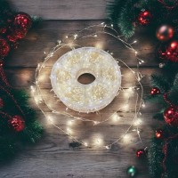Xmas Гирлянда Мишура серебряный провод 220В пульт ДУ 8 режимов 100m 2500L white wire WW-1 (20