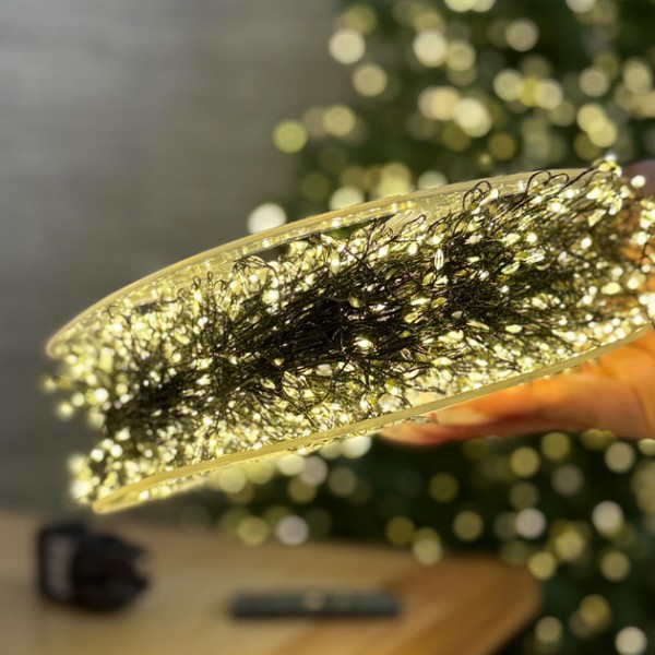 Xmas Гирлянда Мишура зеленый провод 220В пульт ДУ 8 режимов 100m 2500L green wire W-1 (2