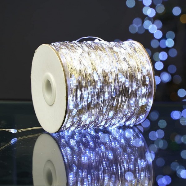 XMAS Гирлянда серебряный провод таймер пульт ДУ режимы 6Вт 50M 220V+USB W-2 SILVER LINE (30