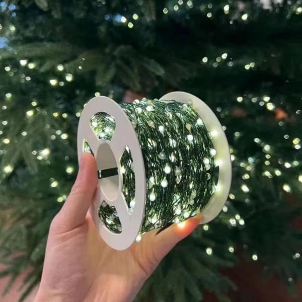 XMAS Гирлянда зеленый провод таймер пульт ДУ режимы 6Вт 50M 220V+USB WW-2 GREEN LINE (5