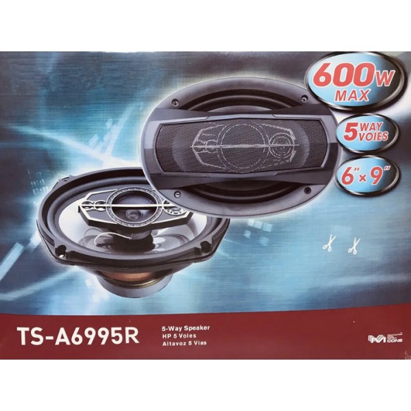 Овальные колонки в машину TS-6995, размер 6х9", 600W, 5 полосные динамики.