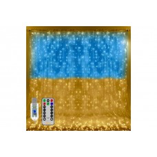 Гирлянда Штора SFK-09 флаг Украины с пультом USB 2*2