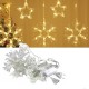 Новогодняя гирлянда-шторая звезда-снежина 3 м*80 см теплый цвет на 8 режимов SFK-19.