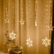 Новогодняя гирлянда-шторая звезда-снежина 3 м*80 см теплый цвет на 8 режимов SFK-19.