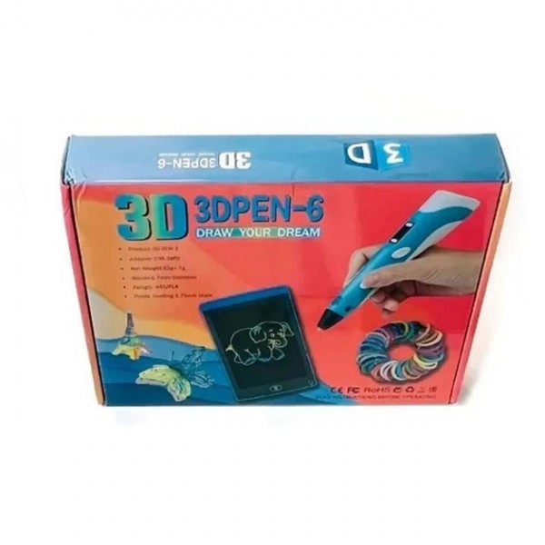 Творческий набор 3D ручка Pen 6+ с планшетом для рисования AND436 для детей