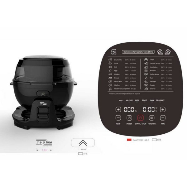 Smart-Аэрофритюрница с функцией вращения на 18 программ Zepline ZP-140, 10л, 4000Вт