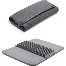 Коврик для сушки посуда влаговбирающая кухонная 60x45 см серая