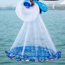 Кастинговая сетка-накидка для рыбалки нейлоновая рыболовная сетка с кольцом фрисби и диаметром 6 м (KS707)