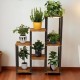 Подставка для цветов из дерева и металла многоярусная CVT-8, Напольная стойка-полка для растений в интерьере 