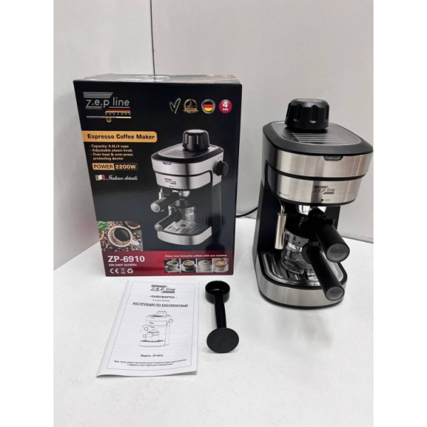 Кофеварка Эспрессо на 4 стакана Zepline ZP-6910, 2200Вт