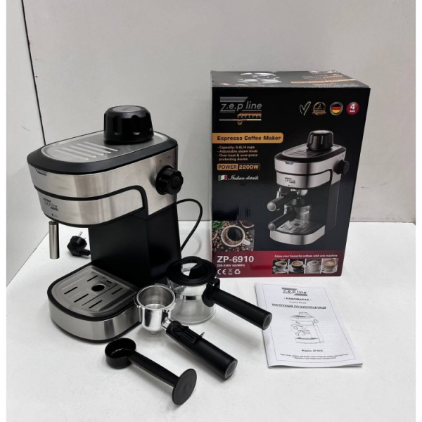 Кофеварка Эспрессо на 4 стакана Zepline ZP-6910, 2200Вт