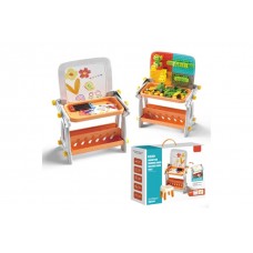 Дитячий стіл 4в1 B8020 / магнітна дошка для малювання, конструктор з блоків, стіл