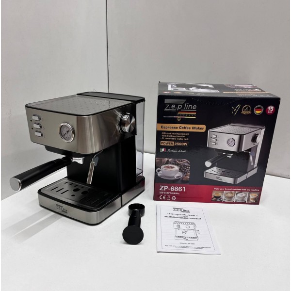 Кофеварка Эспрессо с функцией вспенивания молока Zepline ZP-6861, 2500Вт