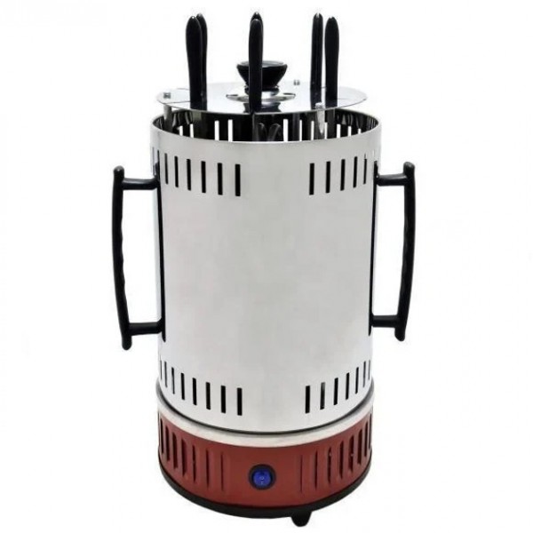 Электрошашшличница Domotec MS-7783 1000W BBQ на 6 шампуров из нержавеющей стали Красная 7134