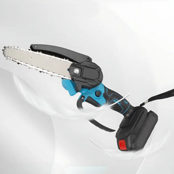 Аккумуляторная цепная мини пила 8 дюймов 48V 2 аккумулятора Chain Saw электропила ветрорез для обрезки деревьев и распила дров в кейсе