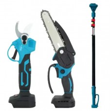 Аккумуляторный набор 3в1: Секатор + Цепная минипила 6 дюймов + Штанга, 2 батарейки 36В 4А·час