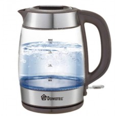 Чайник стеклянный электрический с LED подсветкой электрочайник Domotec MS-7946 1.7 л 2200 Вт серебристый.