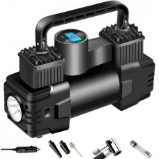 Портативный автомобильный компрессор Air Pump XL-1025 12 V с цифровым дисплеем, LED-фонариком.