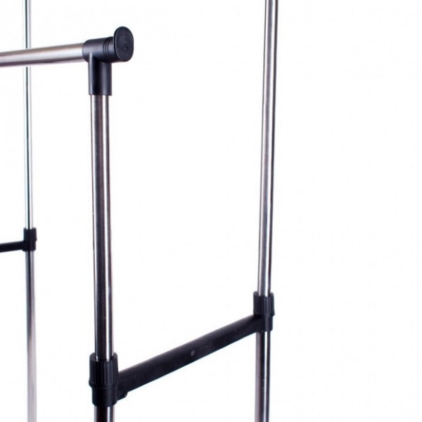 Телескопическая стойка для одежды Double pole Мини, Переносная вешалка, Подставка для одежды