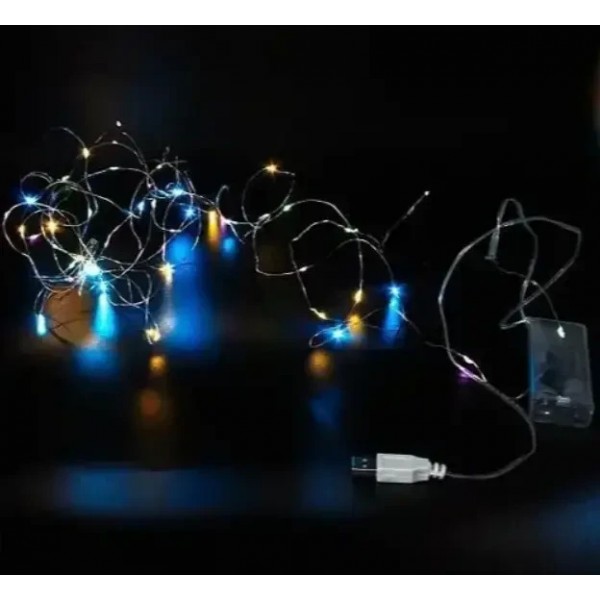 Xmas Гірлянд 30 Led 3M (Copper) Мідний дріт (Крапля Роси) M MULTI Працює від батарейок+USB FM227