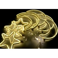Xmas гирлянда Copper curtain ball lamp 9WW- 1 Тёп.белый Луна 5 Звезда 4 3M*0.7M 